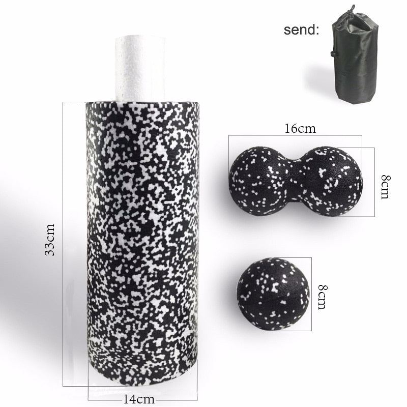 Foam Roller with Peanut Massage Ball Set