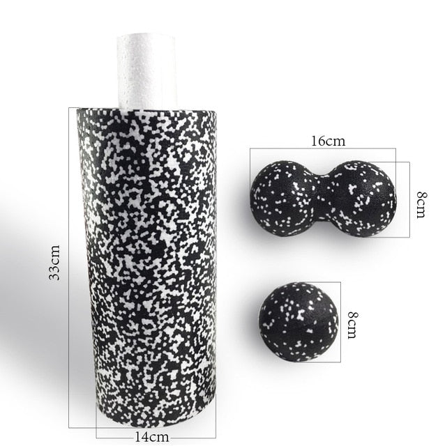Foam Roller with Peanut Massage Ball Set